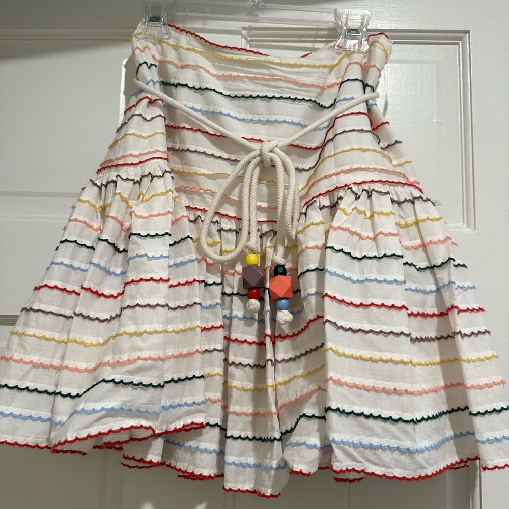 Zimmermann Zinnia High-Wasted Embroidered Ruffle Skirt